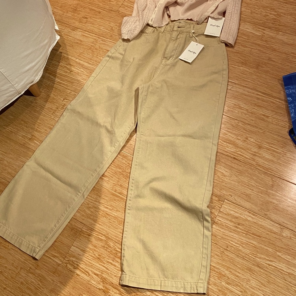 Cardigan + wide legged pants